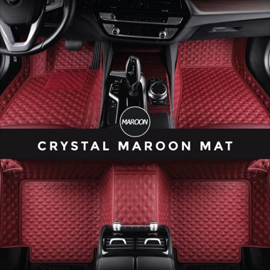Outlet Maroon Crystal Elite Luxury Hybrid Car Floor Mats