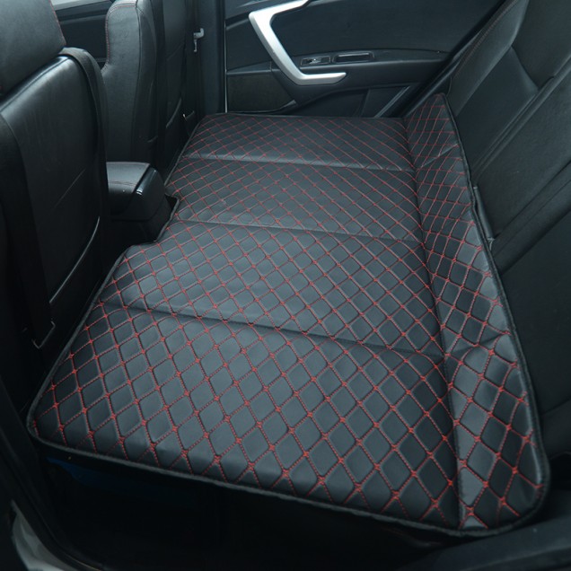 Outlet Universal Diamond Car Bed - Non-Inflatable Black and Red Stitching Luxury Leather Diamond Car Bed Mattress Outlet Universal Diamond Car Bed - Non-Inflatable Black and Red Stitching Luxury Leather Diamond Car Bed Mattress