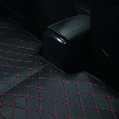 Outlet Universal Diamond Car Bed - Non-Inflatable Black and Red Stitching Luxury Leather Diamond Car Bed Mattress