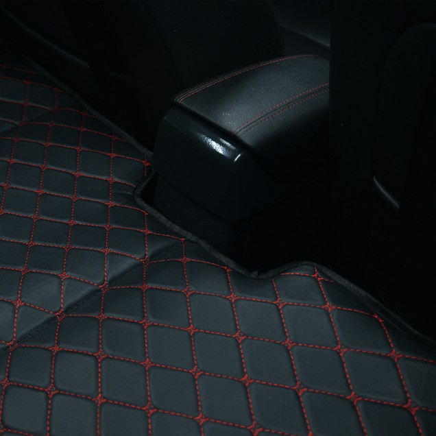 Outlet Universal Diamond Car Bed - Non-Inflatable Black and Red Stitching Luxury Leather Diamond Car Bed Mattress Outlet Universal Diamond Car Bed - Non-Inflatable Black and Red Stitching Luxury Leather Diamond Car Bed Mattress