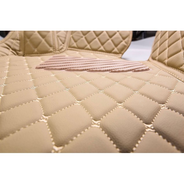Outlet Beige Luxury Leather Diamond Car Floor Mats Outlet Beige Luxury Leather Diamond Car Floor Mats
