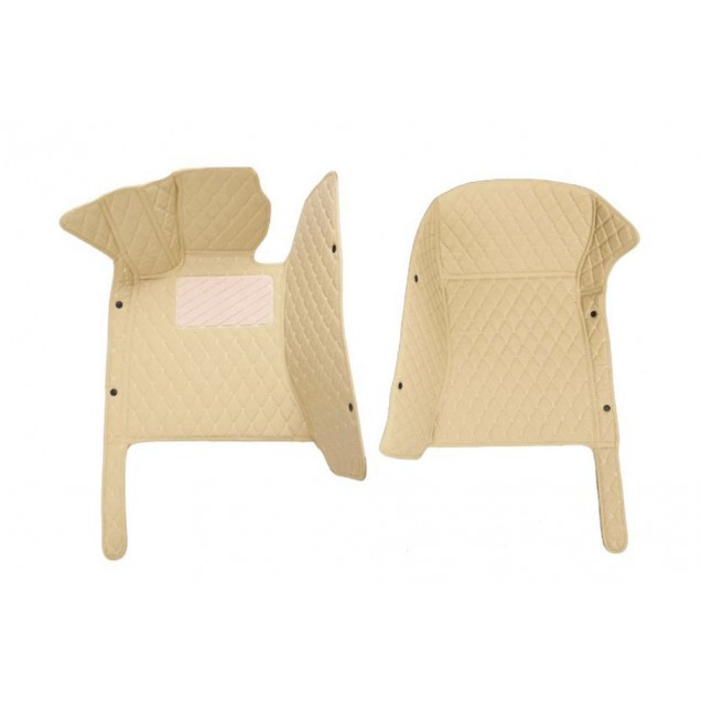 Outlet Beige Luxury Leather Diamond Car Floor Mats Outlet Beige Luxury Leather Diamond Car Floor Mats