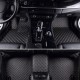 Outlet Black and Beige Stitching Luxury Leather Diamond Car Floor Mats Outlet Black and Beige Stitching Luxury Leather Diamond Car Floor Mats