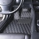 Outlet Black and Beige Stitching Luxury Leather Diamond Car Floor Mats Outlet Black and Beige Stitching Luxury Leather Diamond Car Floor Mats