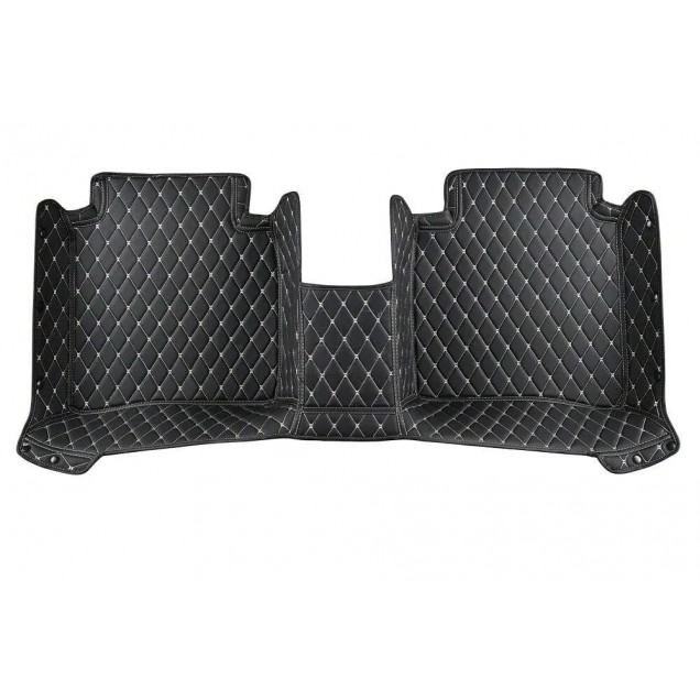 Outlet Black and Beige Stitching Luxury Leather Diamond Car Floor Mats Outlet Black and Beige Stitching Luxury Leather Diamond Car Floor Mats