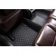 Outlet Black and Black Stitching Luxury Leather Diamond Car Floor Mats Outlet Black and Black Stitching Luxury Leather Diamond Car Floor Mats