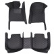 Outlet Black and Black Stitching Luxury Leather Diamond Car Floor Mats Outlet Black and Black Stitching Luxury Leather Diamond Car Floor Mats