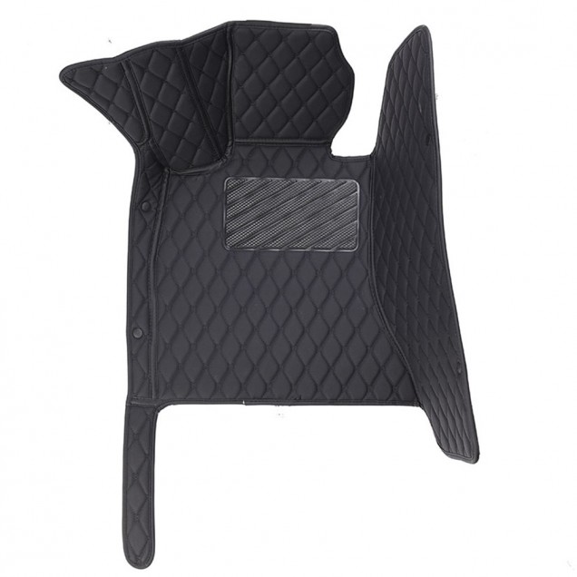 Outlet Black and Black Stitching Luxury Leather Diamond Car Floor Mats Outlet Black and Black Stitching Luxury Leather Diamond Car Floor Mats