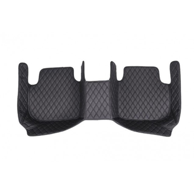 Outlet Black and Black Stitching Luxury Leather Diamond Car Floor Mats Outlet Black and Black Stitching Luxury Leather Diamond Car Floor Mats