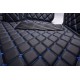 Outlet Black and Blue Stitching Luxury Leather Diamond Car Floor Mats Outlet Black and Blue Stitching Luxury Leather Diamond Car Floor Mats