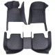 Outlet Black and Blue Stitching Luxury Leather Diamond Car Floor Mats Outlet Black and Blue Stitching Luxury Leather Diamond Car Floor Mats