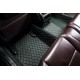 Outlet Black and Green Stitching Luxury Leather Diamond Car Floor Mats