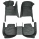Outlet Black and Green Stitching Luxury Leather Diamond Car Floor Mats