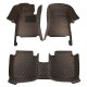 Outlet Black and Orange Stitching Luxury Leather Diamond Car Floor Mats Outlet Black and Orange Stitching Luxury Leather Diamond Car Floor Mats