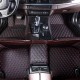 Outlet Black and Red Stitching Luxury Leather Diamond Car Floor Mats Outlet Black and Red Stitching Luxury Leather Diamond Car Floor Mats