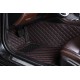 Outlet Black and Red Stitching Luxury Leather Diamond Car Floor Mats Outlet Black and Red Stitching Luxury Leather Diamond Car Floor Mats