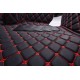 Outlet Black and Red Stitching Luxury Leather Diamond Car Floor Mats Outlet Black and Red Stitching Luxury Leather Diamond Car Floor Mats