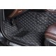 Outlet Black and White Stitching Luxury Leather Diamond Car Floor Mats Outlet Black and White Stitching Luxury Leather Diamond Car Floor Mats