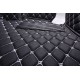Outlet Black and White Stitching Luxury Leather Diamond Car Floor Mats Outlet Black and White Stitching Luxury Leather Diamond Car Floor Mats