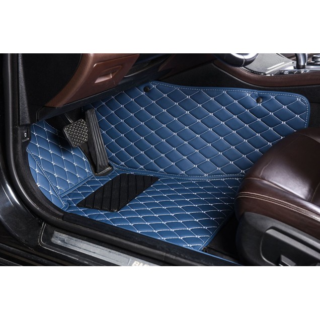 Outlet Blue Luxury Leather Diamond Car Floor Mats