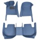 Outlet Blue Luxury Leather Diamond Car Floor Mats