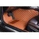 Outlet Brown Luxury Leather Diamond Car Floor Mats