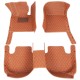 Outlet Brown Luxury Leather Diamond Car Floor Mats
