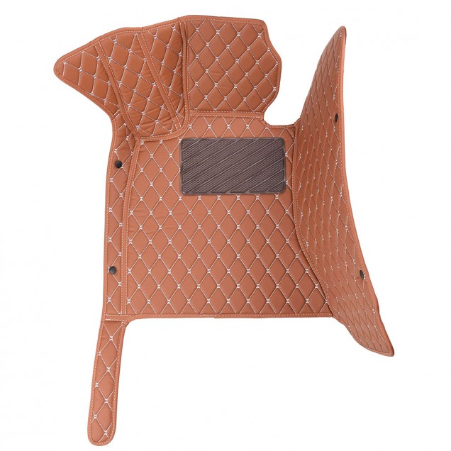 Outlet Brown Luxury Leather Diamond Car Floor Mats