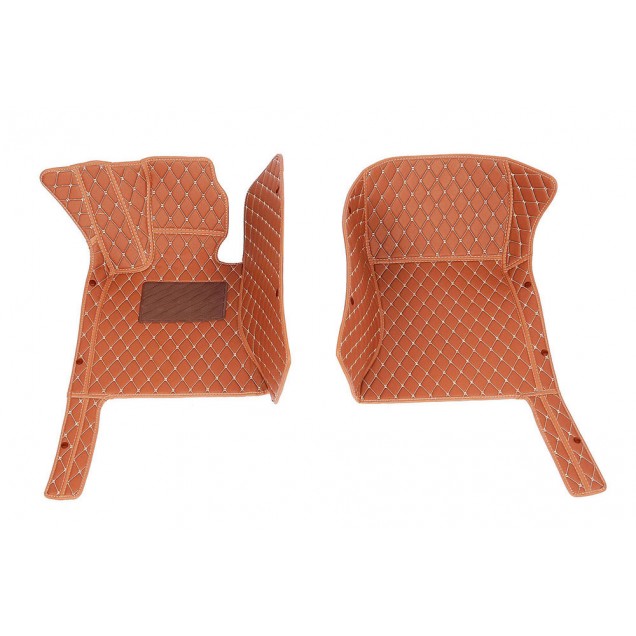 Outlet Brown Luxury Leather Diamond Car Floor Mats