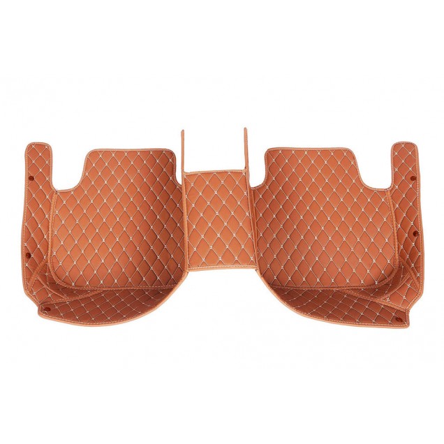 Outlet Brown Luxury Leather Diamond Car Floor Mats