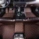 Outlet Dark Brown Luxury Leather Diamond Car Floor Mats