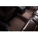 Outlet Dark Brown Luxury Leather Diamond Car Floor Mats
