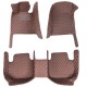 Outlet Dark Brown Luxury Leather Diamond Car Floor Mats