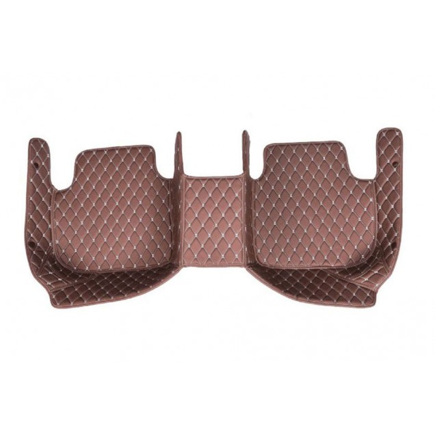 Outlet Dark Brown Luxury Leather Diamond Car Floor Mats