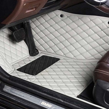 Outlet Grey Luxury Leather Diamond Car Floor Mats