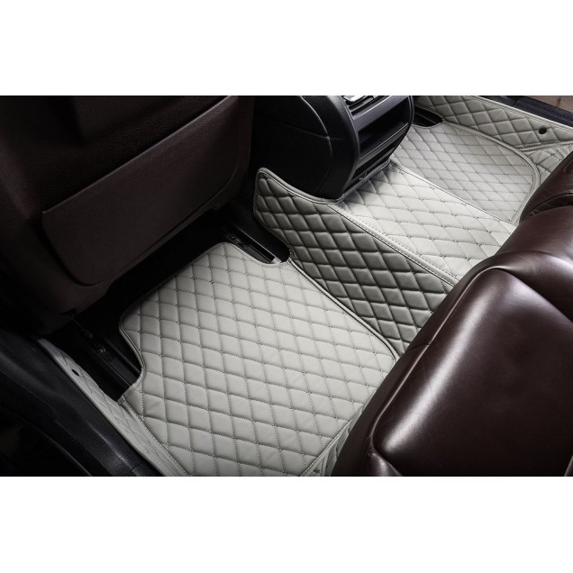 Outlet Grey Luxury Leather Diamond Car Floor Mats Outlet Grey Luxury Leather Diamond Car Floor Mats