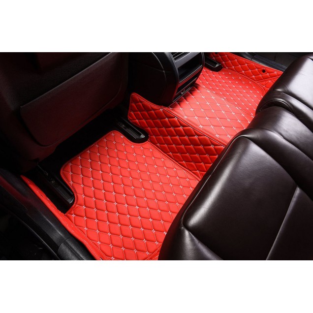 Outlet Red Luxury Leather Diamond Car Floor Mats