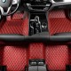 Outlet Wine Red Luxury Leather Diamond Car Floor Mats Outlet Wine Red Luxury Leather Diamond Car Floor Mats