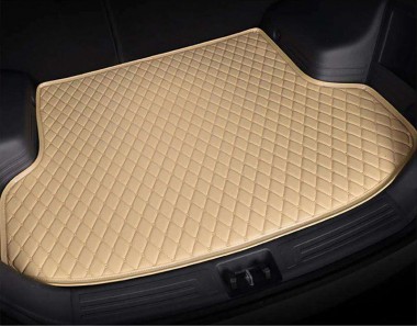 Outlet Beige Luxury Leather Diamond Trunk Base Mats