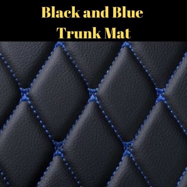 Outlet Black and Blue Stitching Luxury Leather Diamond Trunk Base Mats