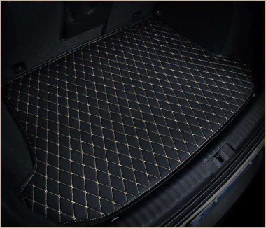 Outlet Black and White Stitching Luxury Leather Diamond Trunk Base Mats