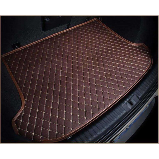 Outlet Dark Brown Luxury Leather Diamond Trunk Base Mats