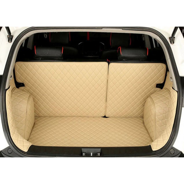 Outlet Beige Full Cover Luxury Leather Diamond Trunk Car Mats Outlet Beige Full Cover Luxury Leather Diamond Trunk Car Mats