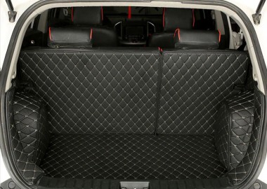 Outlet Black and Beige Stitching Full Cover Luxury Leather Diamond Trunk Car Mats