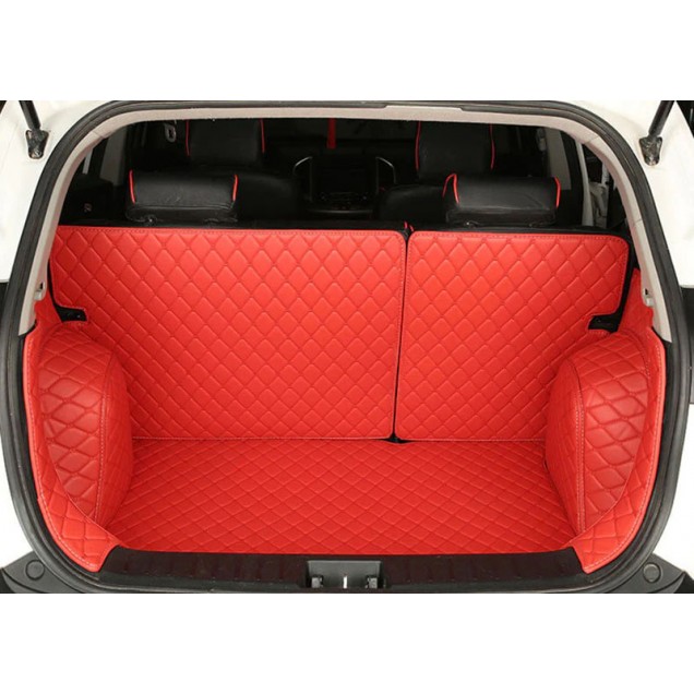 Outlet Red Full Cover Luxury Leather Diamond Trunk Car Floor Mats