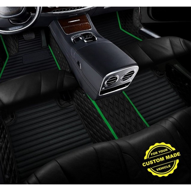 Outlet Lime Green Hybrid Line Series Premium Car Mats Outlet Lime Green Hybrid Line Series Premium Car Mats