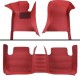 Outlet Maroon Luxury Leather Stripe Car Floor Mats