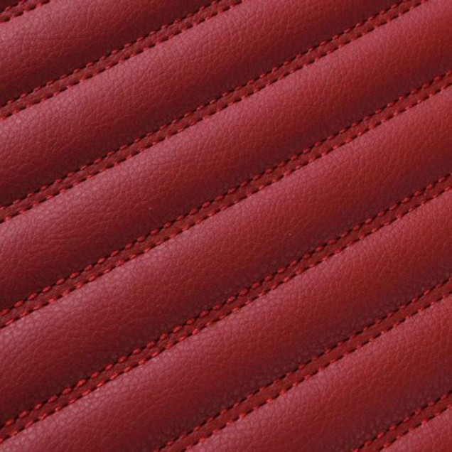 Outlet Maroon Luxury Leather Stripe Car Floor Mats