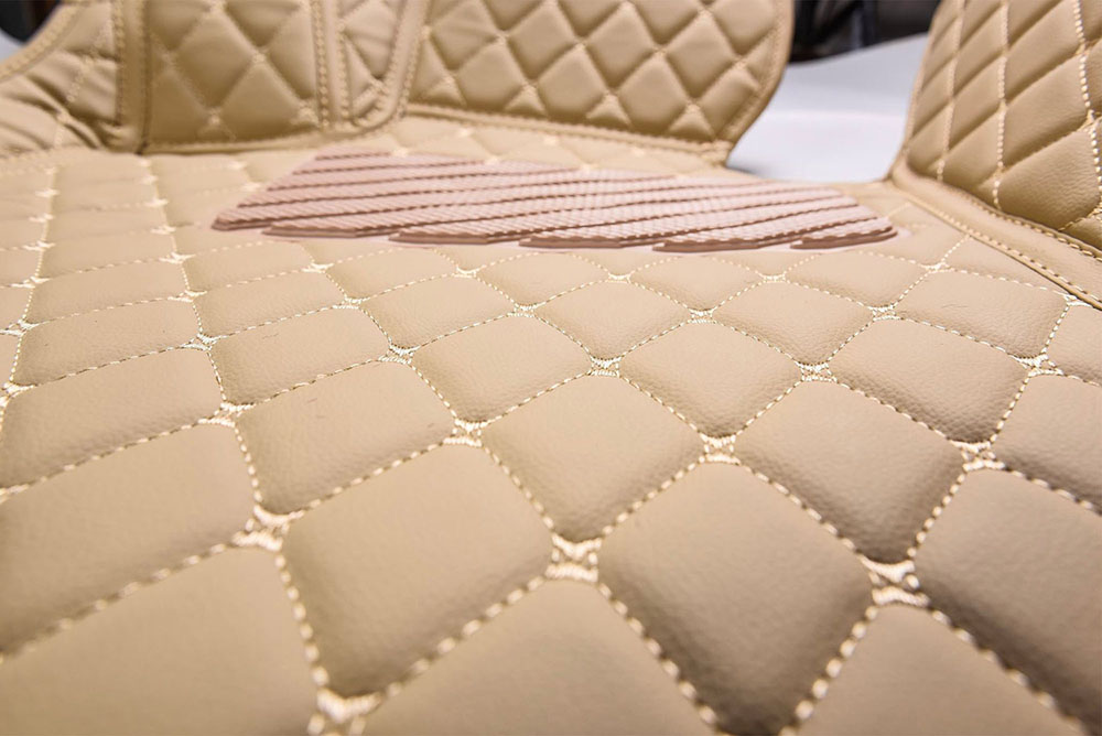 Outlet Beige Luxury Leather Diamonds Car Floor Mats