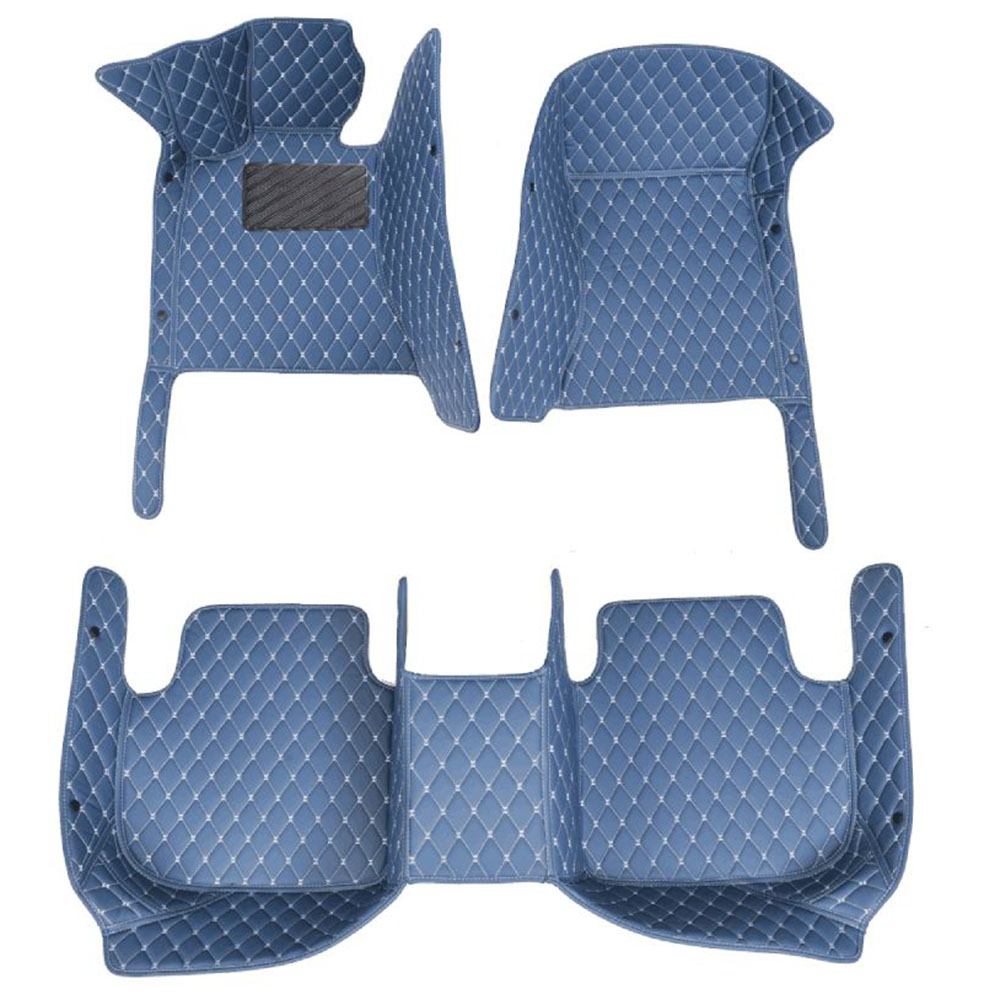 Blue Luxury Leather Diamond Car Mats for Smart Fortwo